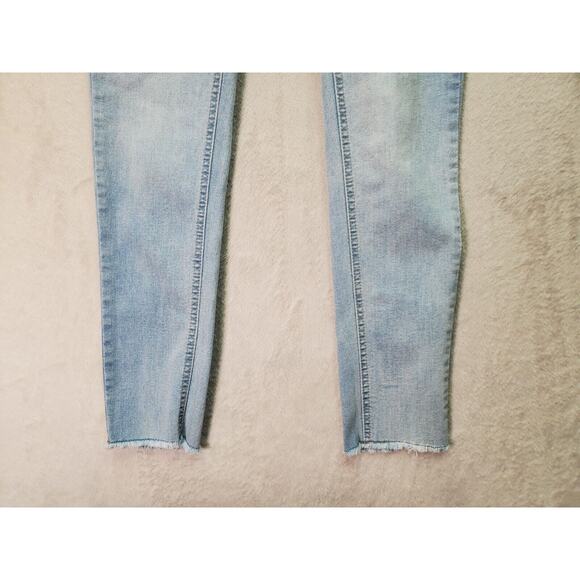 SO Jeans Girls Size 14 Light Blue‎ Denim Cotton Skinny Lace Trim Snap Button Fly - Picture 3 of 11